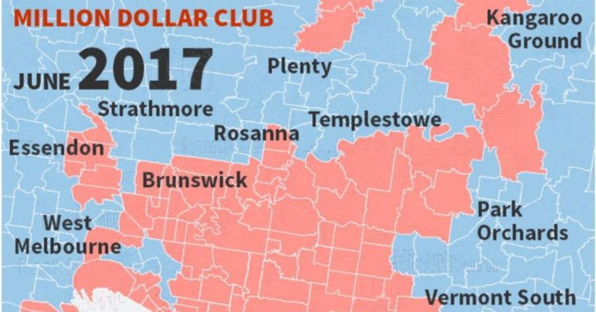 Melbourne house prices Milliondollar suburbs mapped