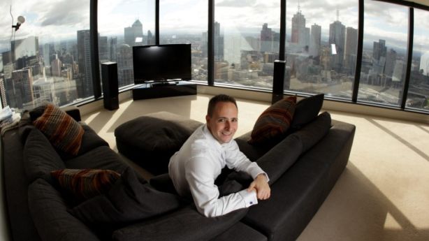 Eureka Tower Apartment On At Home Web Entrepreneur Mathew Care Poses For A Photo In His Eureka Tower Apartment