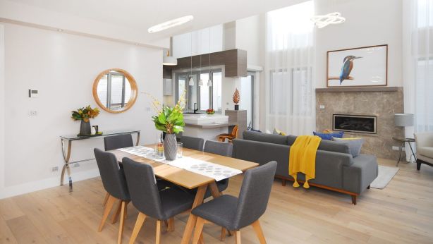 The house for sale at 98 Blamey Crescent, Campbell, features pops of colour Photo: Supplied