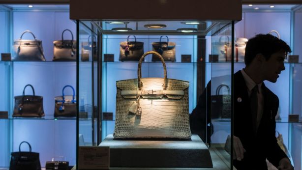 This Hermes Birkin fetched a record price at Christie's when it sold at auction in 2016. Photo: The New York Times