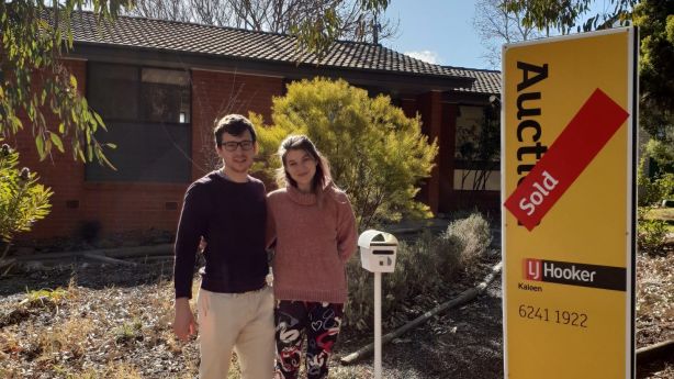 Kyle Knowles, 26, and Katarina Pavkovic, 24, just bought their first home in Kaleen, Canberra. Photo: Supplied