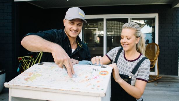 Former contestants of The Block Kyal and Kara Demmrich said upcycling old furniture improves its resale value. Photo: Supplied