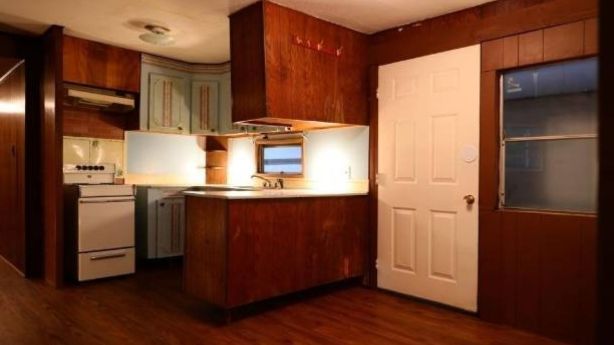 The two-bedroom, 18.2 metre-long trailer features its original kitchen. Photo: GWS Auctions