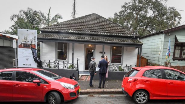 The property at 19 Nicholson Street, Tempe was one of about 530 Sydney homes scheduled to go to auction on Saturday. Photo: Peter Rae.