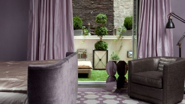 The bedroom of Melissa George's New York apartment. Photo: Snowden Jones