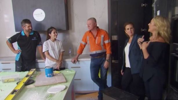 Sara and Hayden took a risk and moved the orientation of their kitchen and I think it works. Photo: Channel Nine