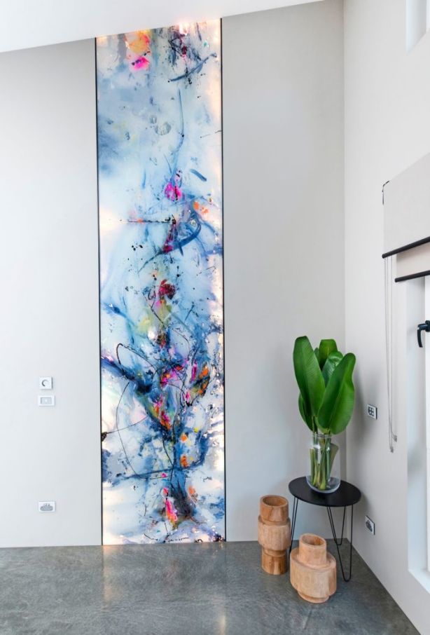 The flagship artwork integrated within the home, has LED backlights.