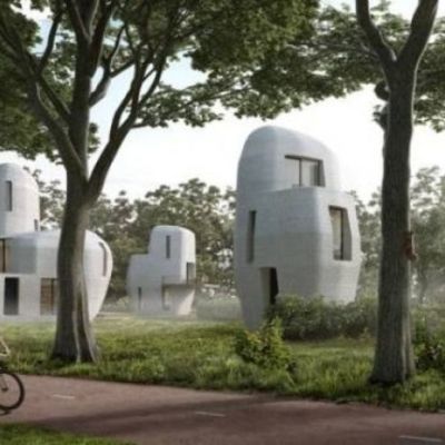 World first 3D-printed concrete house