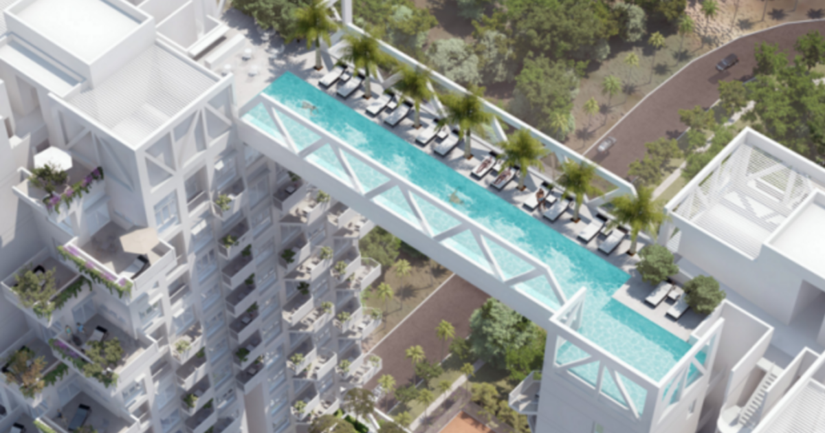 This Pool Suspended Between Two Buildings In Singapore S New Sky Habitat Apartment Complex Is Not For The Faint Hearted
