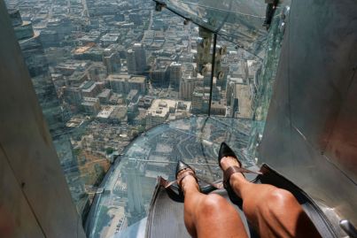Daredevil skyscraper attraction Skyslide opens in the US