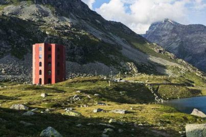 Theatre built to withstand avalanches in the middle of the Swiss Alps