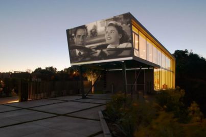 The house with a giant outdoor home theatre
