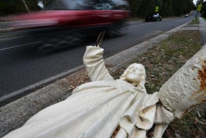 Oh Jesus! Home owner leaves behind 200kg statue