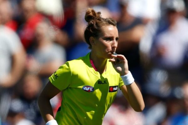 Eleni Glouftsis to make history with her first game as an AFL umpire