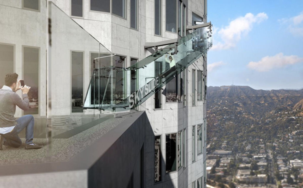 Skyslide is coming: Glass slide will be attached to top of LA skyscraper
