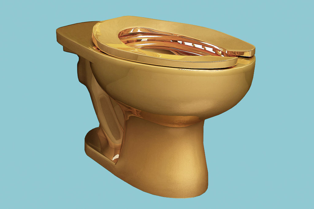No funny business at the world's first solid-gold public toilet
