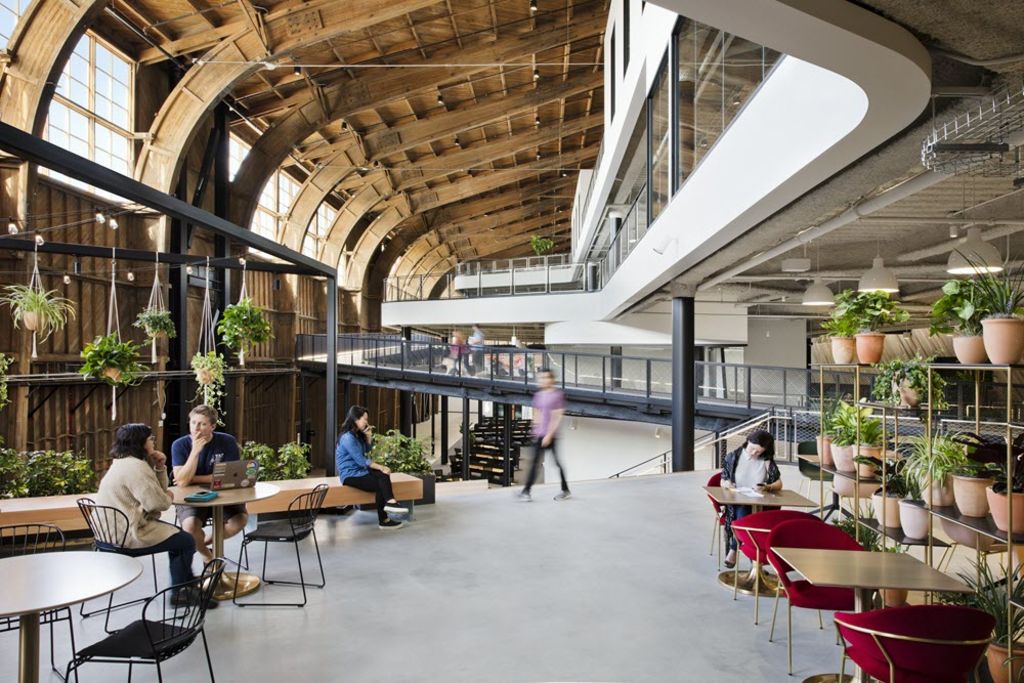 Google unveils new LA office in old airplane hanger that once housed the Spruce Goose