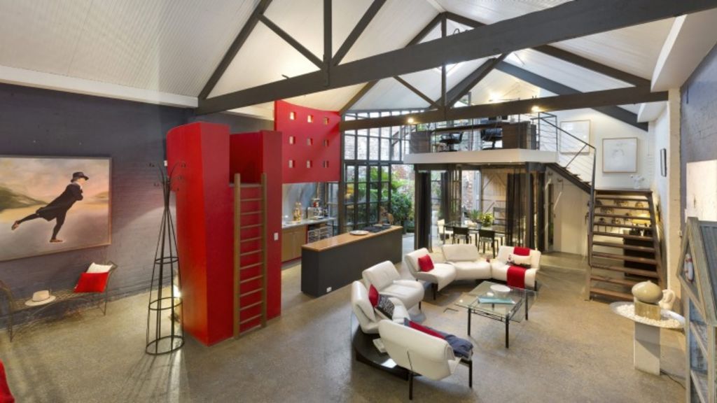 The warehouse conversion in Brighton Street, Richmond, which has starred as a location in crime TV shows <i>Underbelly</i> and <i>Stingers</i>. Photo: Supplied