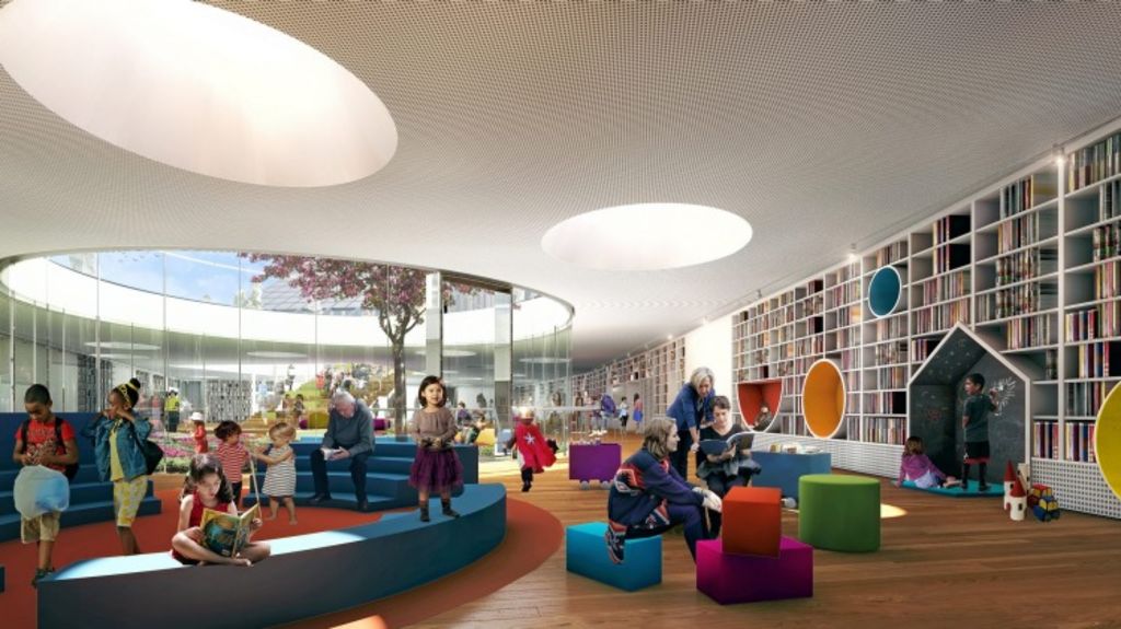 An artist's impression of the underground library planned for the Green Square Town Centre. Photo: Sydney Council
