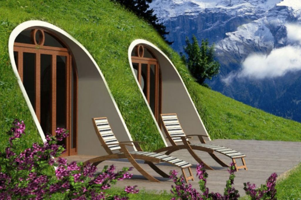 Living underground in a hobbit-style home