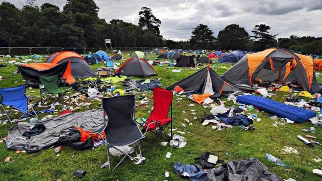 The mess left behind at V Festival in Weston Park. Photo: Supplied