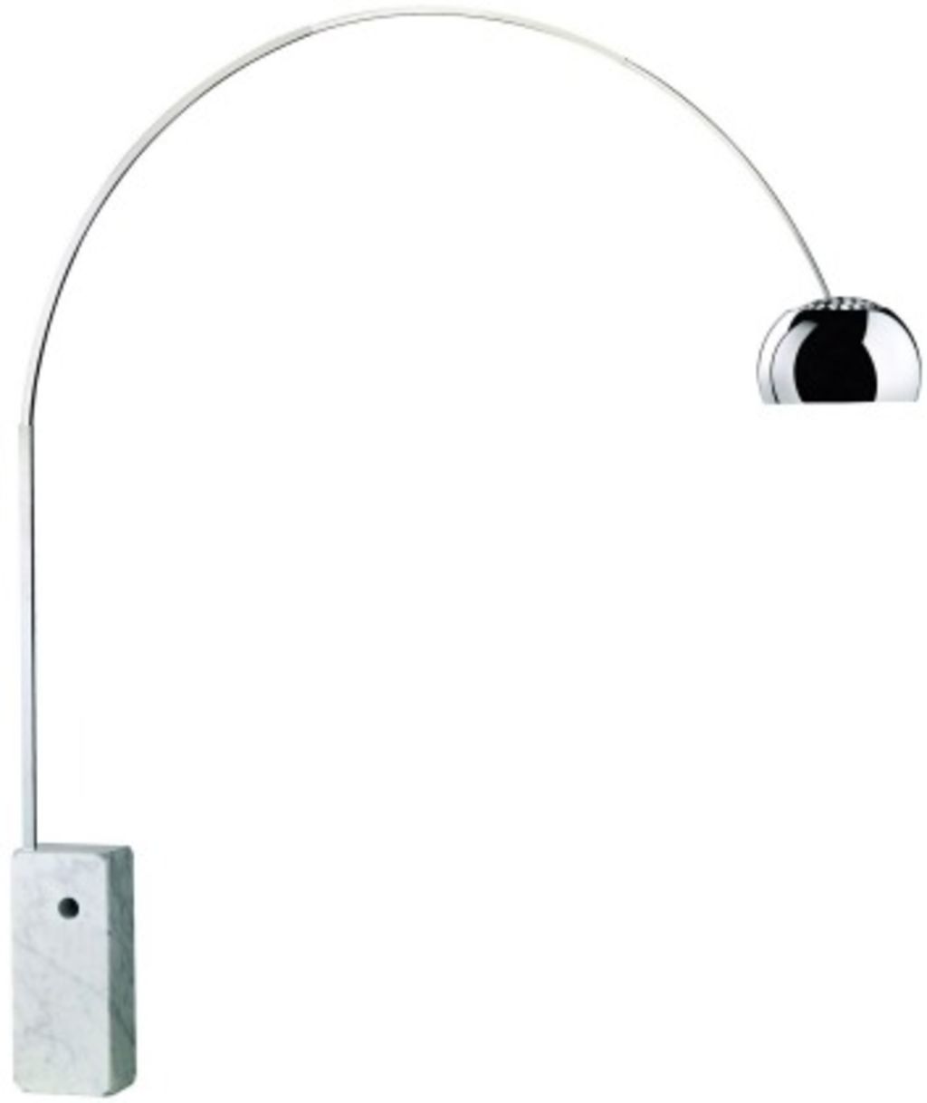 The classic Arco floor lamp designed by Achille and Pier Giacomo Castiglioni in 1962. Photo: supplied by Euroluce