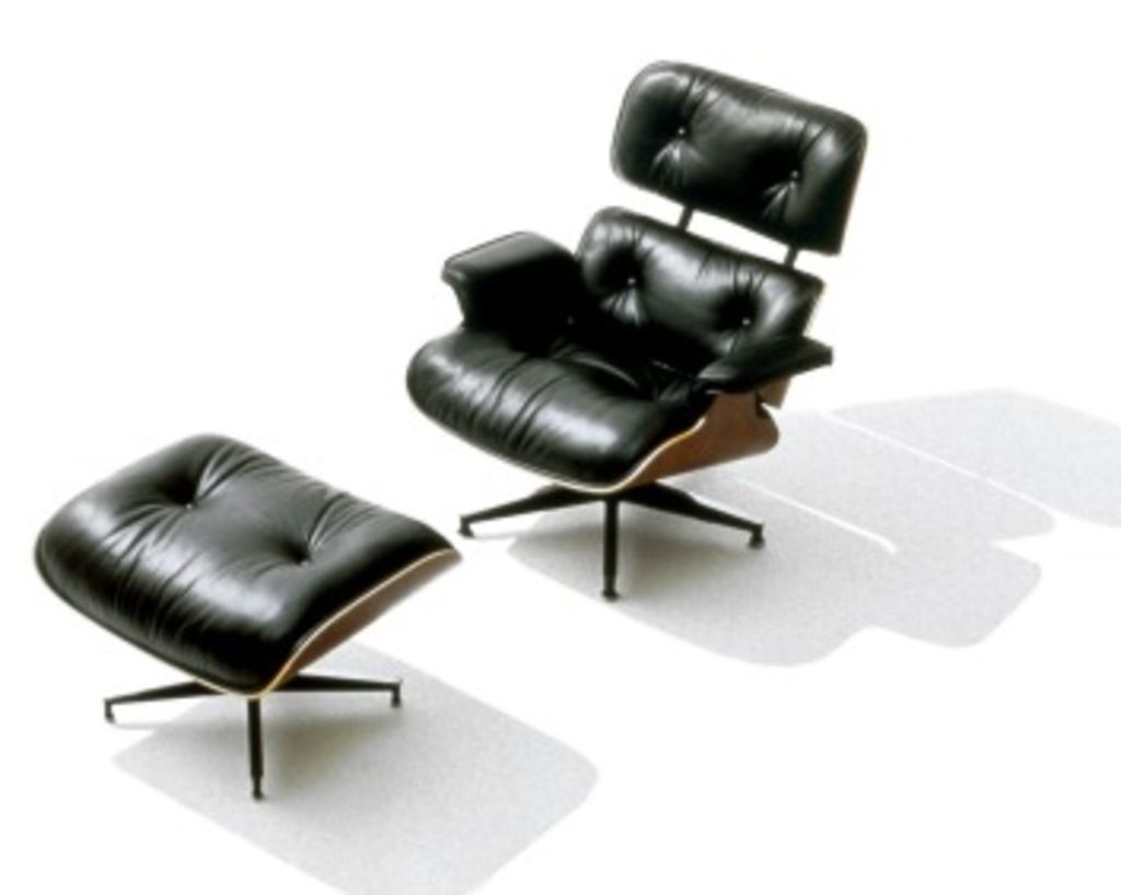 Much imitated ... the Eames lounge chair and ottoman were designed by Americans Charles and Ray Eames, in 1956.