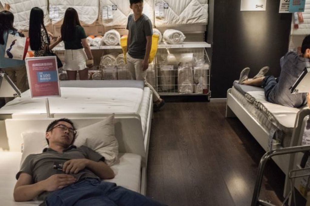 Shh. It's naptime at IKEA in China