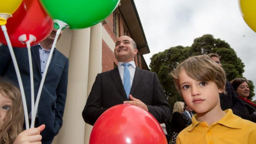 The Education Minister and Deputy Pemier James Merlino announces that the old Preston Girls School will re-open as a High School. Photo: Penny Stephens