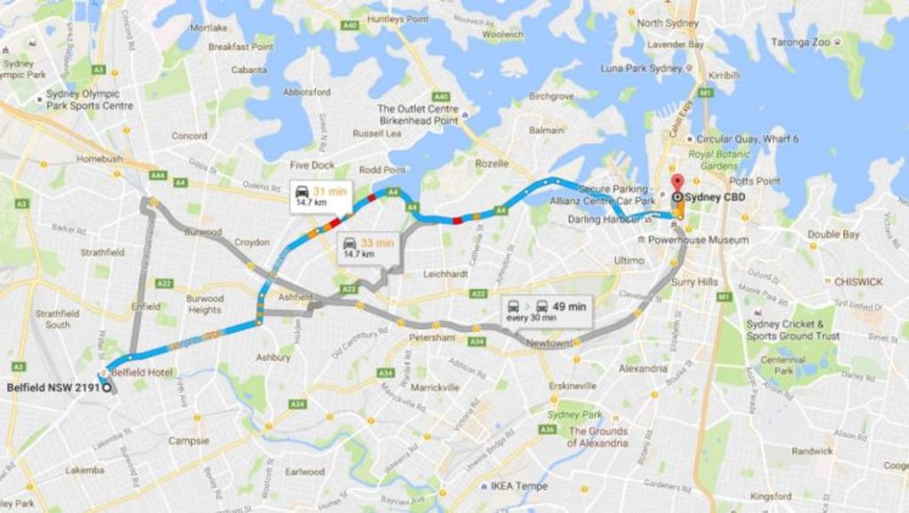 The Canterbury-Bankstown suburb of Belfield, is just under a 15-kilometre drive south-west of the CBD. Photo: Google Maps.