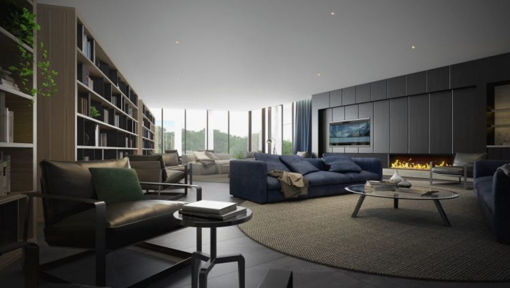 At Park House apartment tower in Abbottsford, residents will have access to a plush library as part of the members lounge. Photo: FloodSlicer