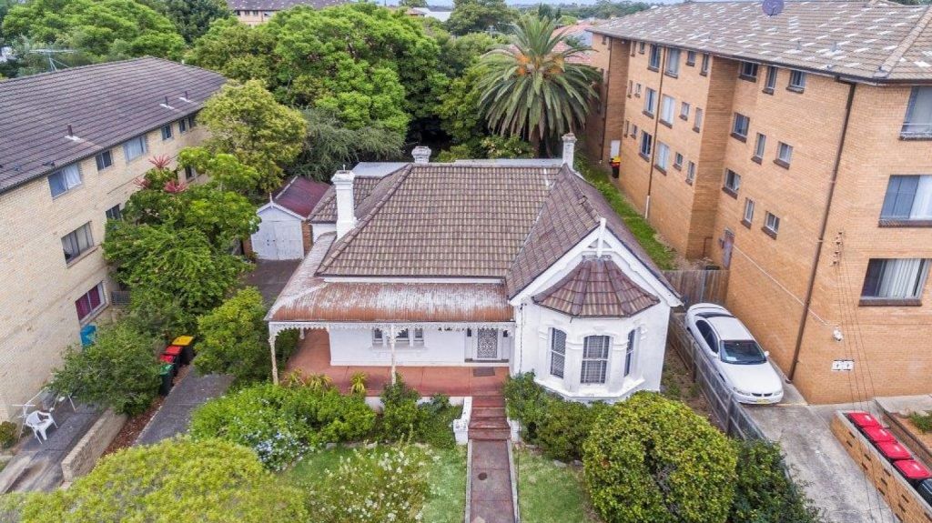 The 860-square-metre property is flanked by apartment blocks. While it doesn't have any existing development applications, the area zoned for redevelopment. Photo: Supplied.