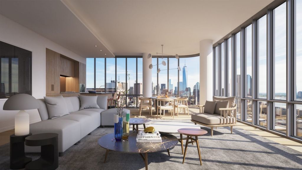Views to the west take in the Hudson River and look down on the impressive cityscape of Manhattan and Tribeca. Photo: Noe & Associates with The Boundary.
