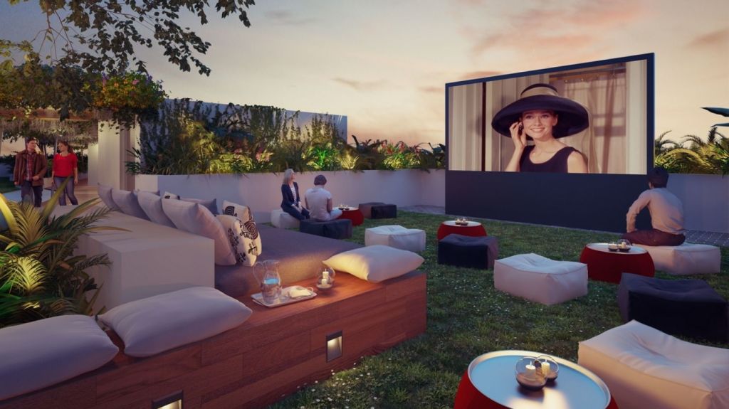 An artist's impression of the Wentworth Point rooftop cinema.
