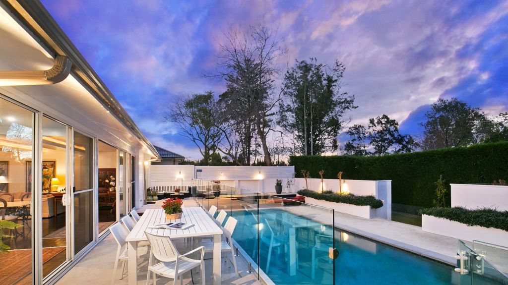 With glass sliding doors to a private terrace and a solar-heated saltwater pool, the St Ives home feels like a sanctuary. Photo: Mitch Cameron Photography