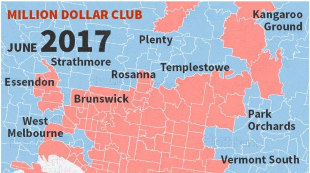 Melbourne house prices Milliondollar suburbs mapped