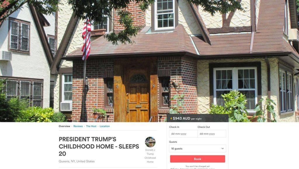 Now on Airbnb US President Donald Trump’s childhood home in Queens