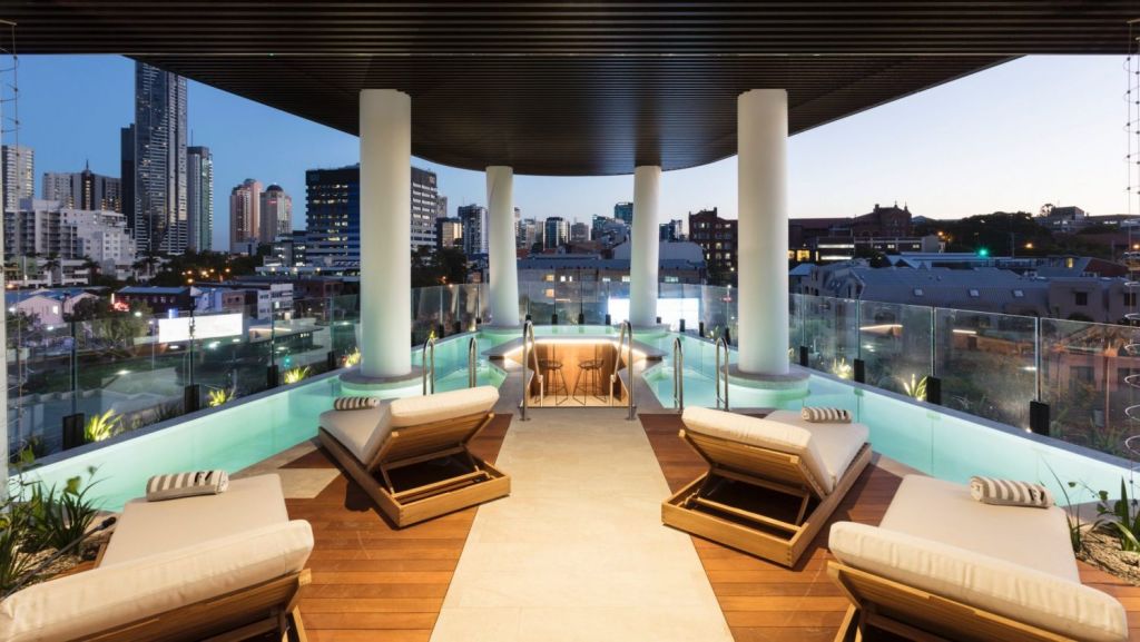 Level six of the FV Flatiron building features the pool and private, rentable, spaces for residents. Photo: Supplied