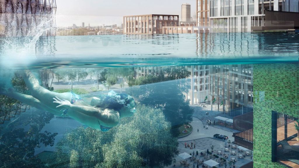 British Developers To Create Extreme Sky Pool Suspended Between Buildings