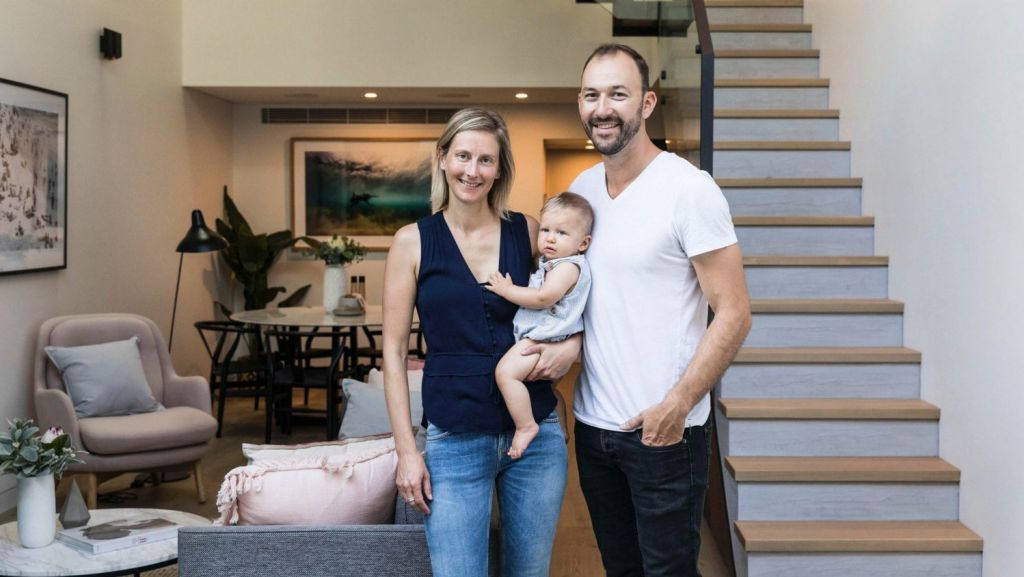 Owner-builder Mike Turner, with his wife Briony and son Harvey,  says applying for an owner-builder permit online was surprisingly simple.