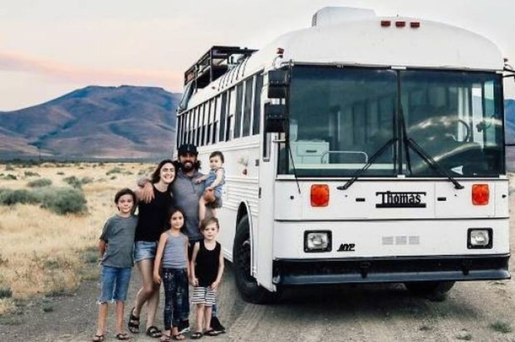 'We needed change': The family of six who made a school bus their home