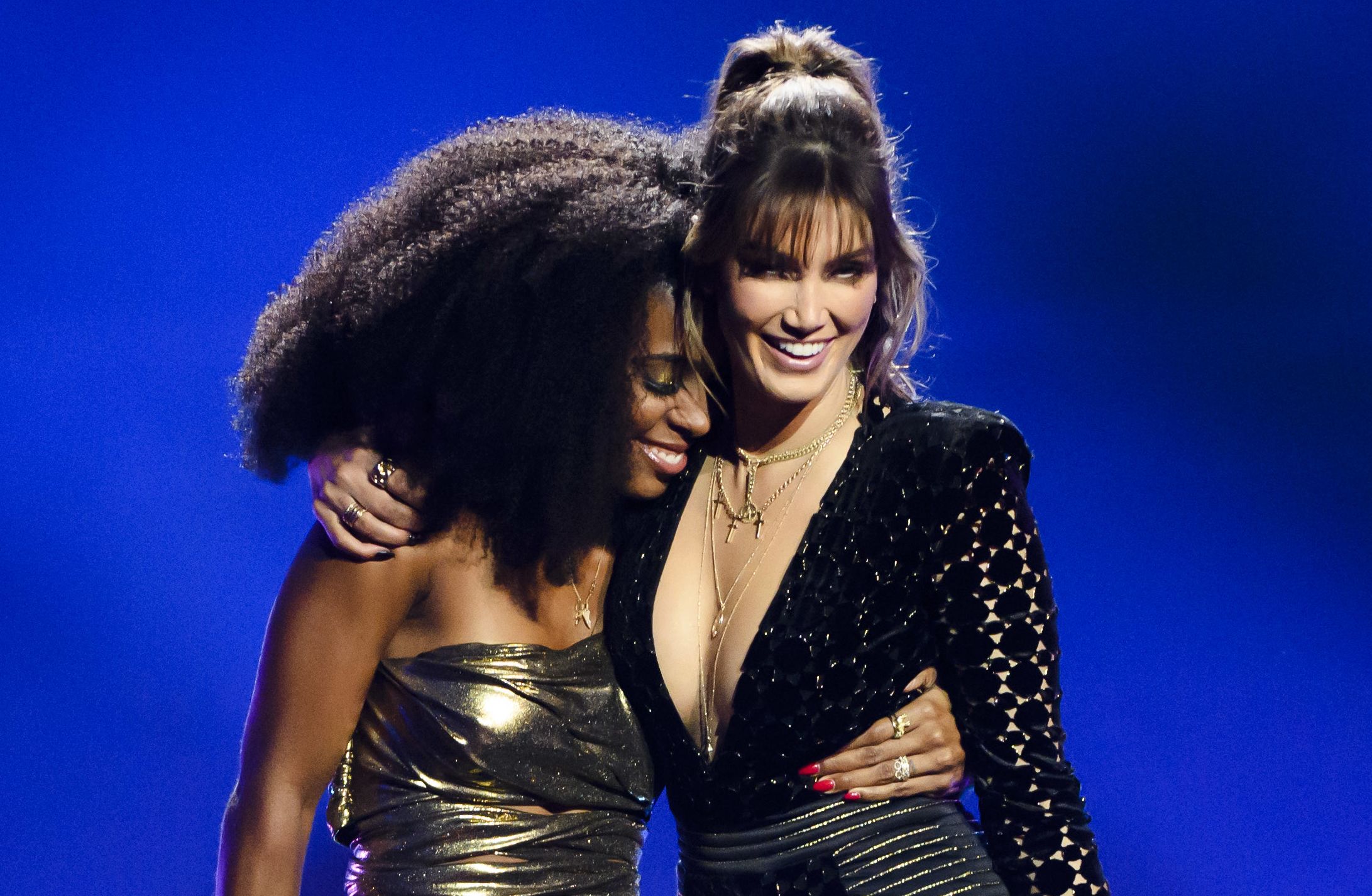 Close bond: Kelly Rowland and Delta Goodrem have become firm friends during the time together on The Voice. Photo: Supplied