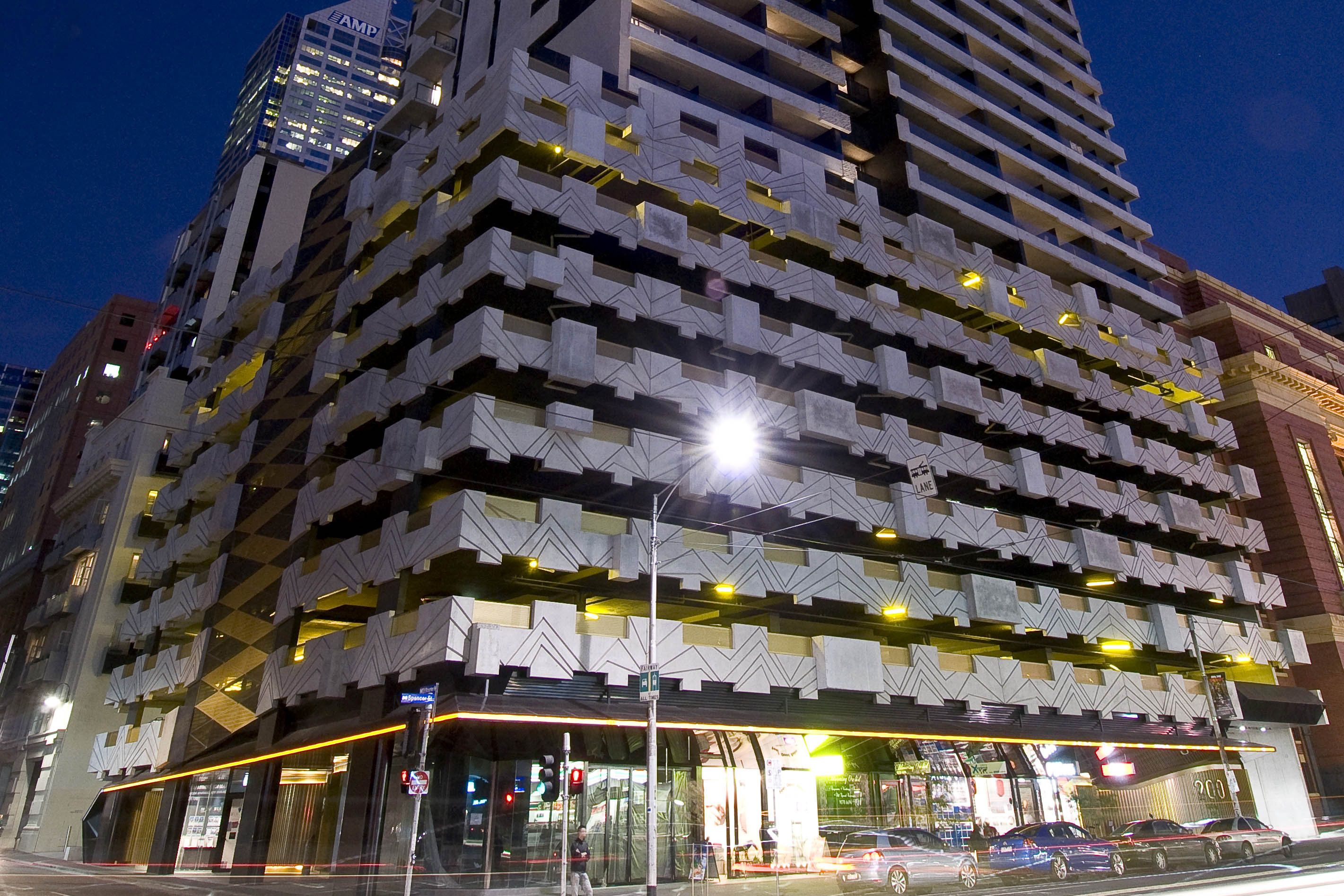 The Neo200 building on Spencer Street, which caught fire. Photo: Supplied