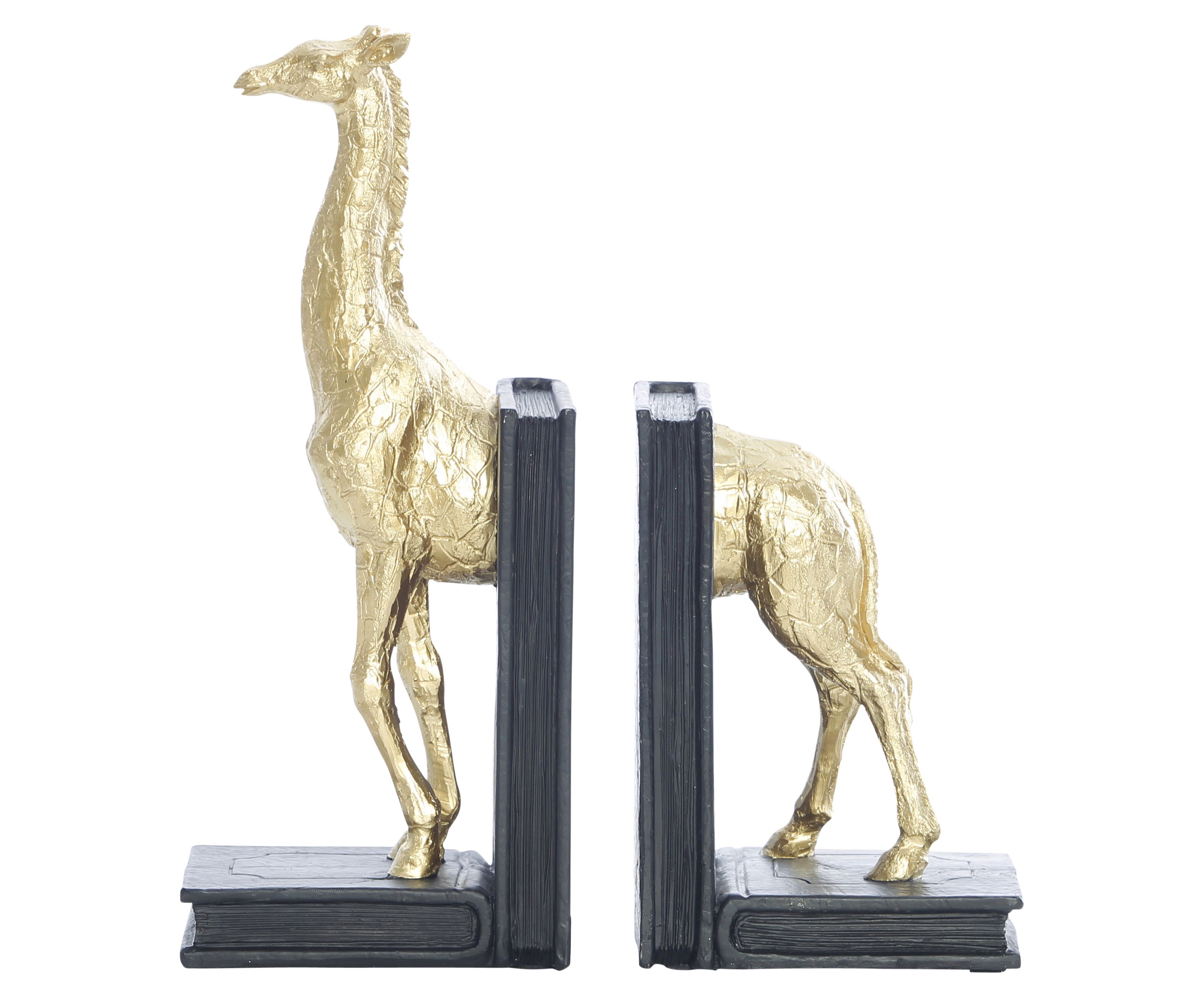 Oz Design's Carlo giraffe book ends in black and gold. Photo: Supplied.