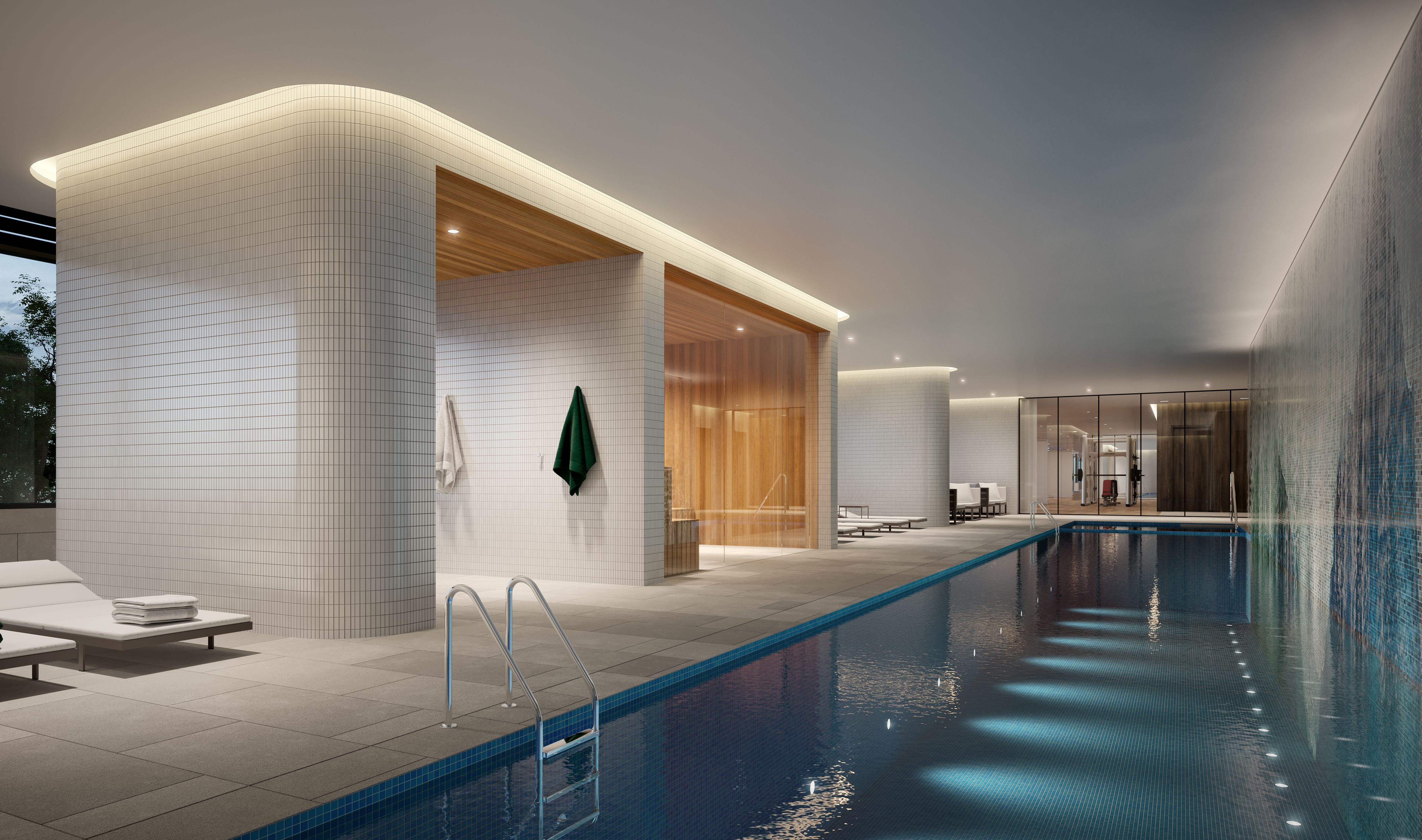 The 43-storey tower will include an indoor pool, spa, gym and sauna. Render: The Landmark