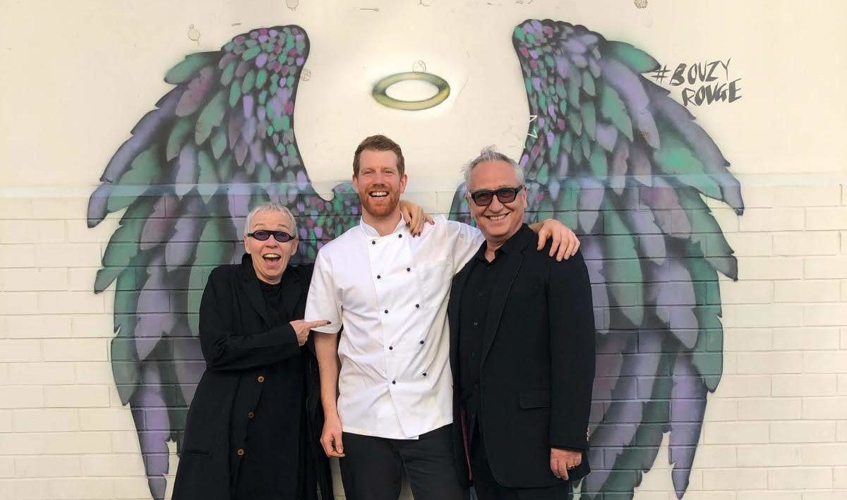 Bouzy Rouge owners Sandra and Jose de Oliveira with chef Tim Newitt.