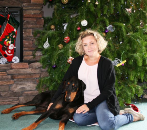 Nadia Crighton and her doberman Hudson.