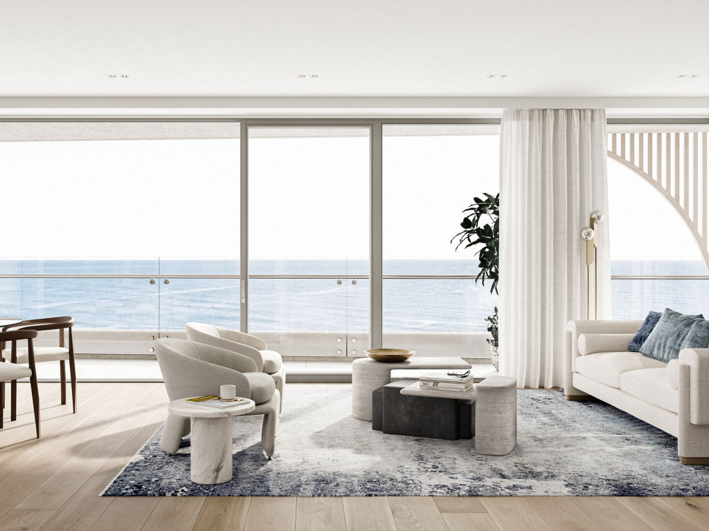 Miles Residences Kirra QLD_Living room render