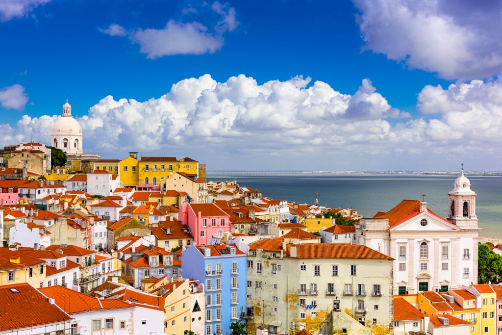 The cityscape in Lisbon in the Alfama District