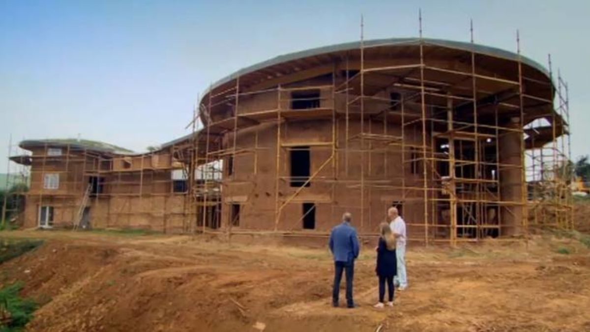 A Grand Designs castle built of mud has finally been finished, five